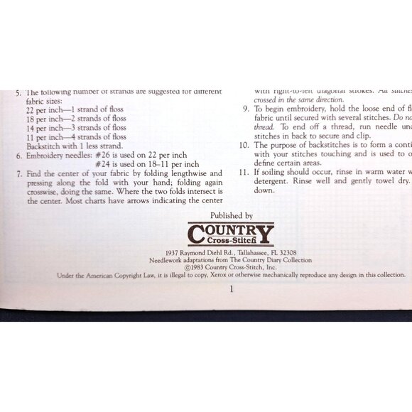 Vintage The Country Diary Collection Cross-Stitch Pattern Book 19 From 1983 Bird - Picture 3 of 8